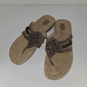 A18.Earth Spirit Gelron Aimi Leather Flip Flop‎ Thong Sandals Shoes Womens 10